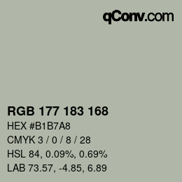 カラーコード: RGB 177 183 168 | qconv.com