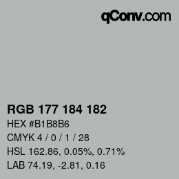 颜色代码: RGB 177 184 182 | qconv.com