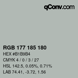 Farbcode: RGB 177 185 180 | qconv.com