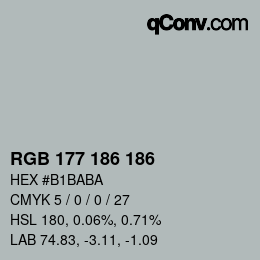 Color code: RGB 177 186 186 | qconv.com