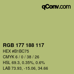 カラーコード: RGB 177 188 117 | qconv.com