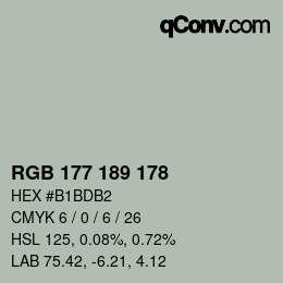 Color code: RGB 177 189 178 | qconv.com