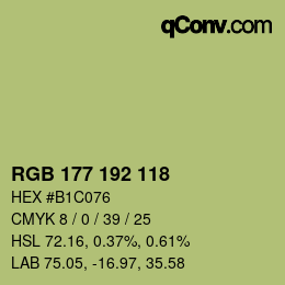 Color code: RGB 177 192 118 | qconv.com