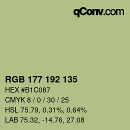 Color code: RGB 177 192 135 | qconv.com
