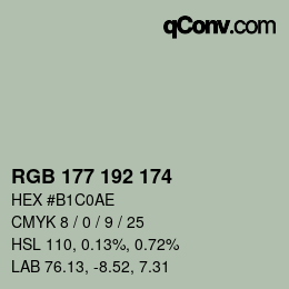 カラーコード: RGB 177 192 174 | qconv.com