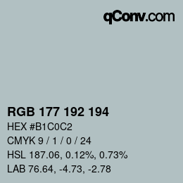 カラーコード: RGB 177 192 194 | qconv.com
