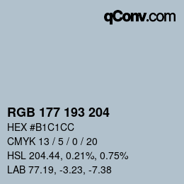 カラーコード: RGB 177 193 204 | qconv.com