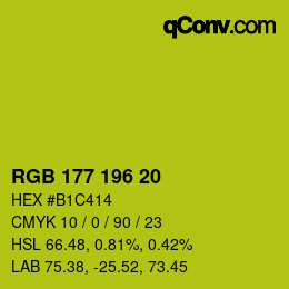 颜色代码: RGB 177 196 20 | qconv.com