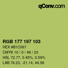 Color code: RGB 177 197 103 | qconv.com