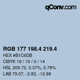 カラーコード: RGB 177 198.4 219.4 | qconv.com
