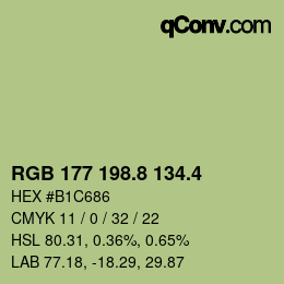 カラーコード: RGB 177 198.8 134.4 | qconv.com