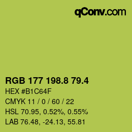カラーコード: RGB 177 198.8 79.4 | qconv.com