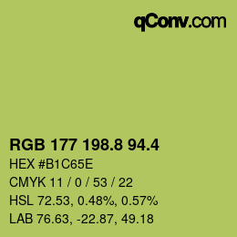 カラーコード: RGB 177 198.8 94.4 | qconv.com