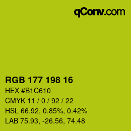 Farbcode: RGB 177 198 16 | qconv.com