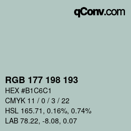Farbcode: RGB 177 198 193 | qconv.com
