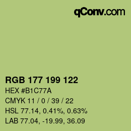 Farbcode: RGB 177 199 122 | qconv.com
