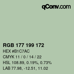 Farbcode: RGB 177 199 172 | qconv.com