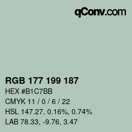 Color code: RGB 177 199 187 | qconv.com