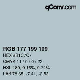 カラーコード: RGB 177 199 199 | qconv.com