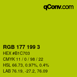 カラーコード: RGB 177 199 3 | qconv.com