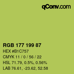 Código de color: RGB 177 199 87 | qconv.com