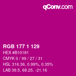 Color code: RGB 177 1 129 | qconv.com