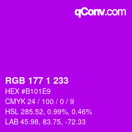 カラーコード: RGB 177 1 233 | qconv.com