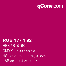 カラーコード: RGB 177 1 92 | qconv.com