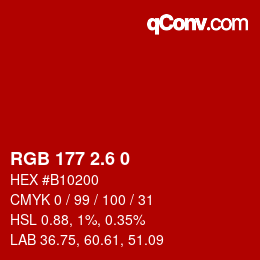 カラーコード: RGB 177 2.6 0 | qconv.com