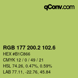 カラーコード: RGB 177 200.2 102.6 | qconv.com