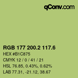 カラーコード: RGB 177 200.2 117.6 | qconv.com
