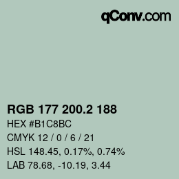 カラーコード: RGB 177 200.2 188 | qconv.com