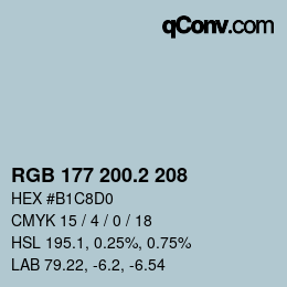 カラーコード: RGB 177 200.2 208 | qconv.com