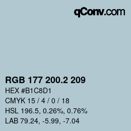 カラーコード: RGB 177 200.2 209 | qconv.com