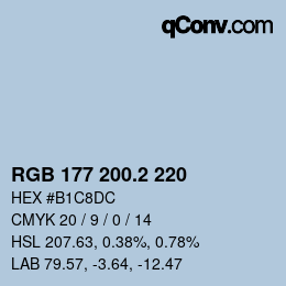 カラーコード: RGB 177 200.2 220 | qconv.com