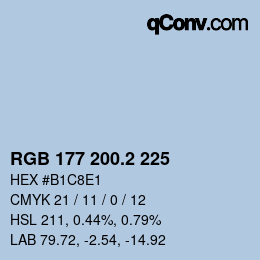 カラーコード: RGB 177 200.2 225 | qconv.com