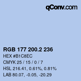 カラーコード: RGB 177 200.2 236 | qconv.com