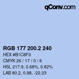 カラーコード: RGB 177 200.2 240 | qconv.com