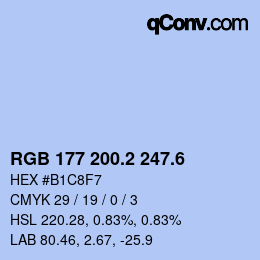 カラーコード: RGB 177 200.2 247.6 | qconv.com