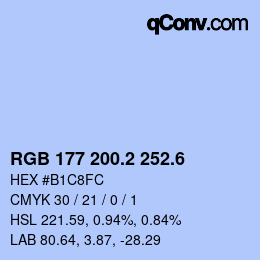カラーコード: RGB 177 200.2 252.6 | qconv.com