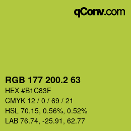 カラーコード: RGB 177 200.2 63 | qconv.com