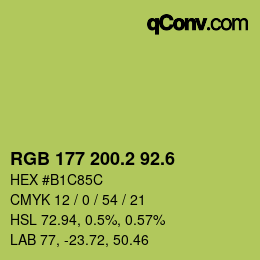 カラーコード: RGB 177 200.2 92.6 | qconv.com