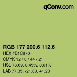カラーコード: RGB 177 200.6 112.6 | qconv.com