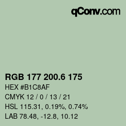 カラーコード: RGB 177 200.6 175 | qconv.com
