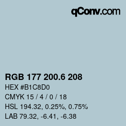 カラーコード: RGB 177 200.6 208 | qconv.com