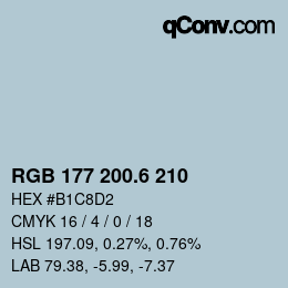 カラーコード: RGB 177 200.6 210 | qconv.com