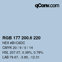 カラーコード: RGB 177 200.6 220 | qconv.com