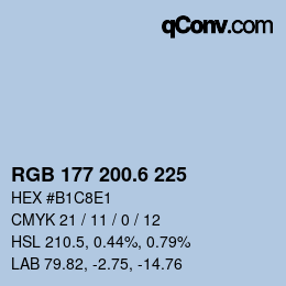 カラーコード: RGB 177 200.6 225 | qconv.com