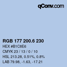 カラーコード: RGB 177 200.6 230 | qconv.com