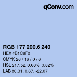 カラーコード: RGB 177 200.6 240 | qconv.com